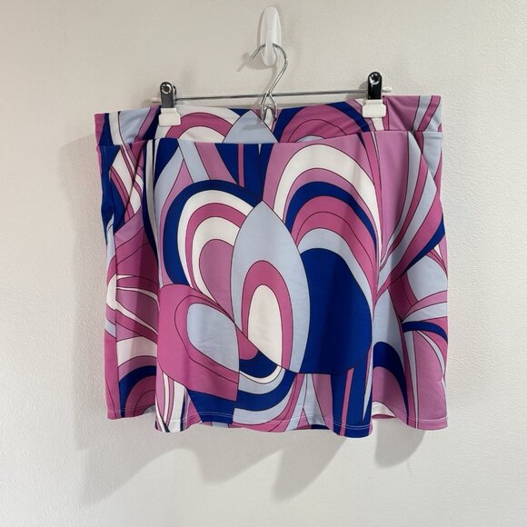 AceGolfs Skirt Skort 3XL Colorful Stripe Pink Blue White Pull On Stretch Active - Picture 1 of 8